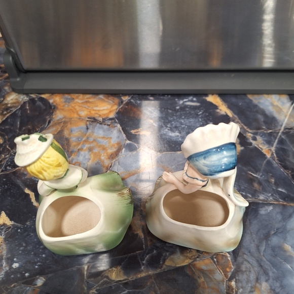 Vintage Napco Ceramic Victorian Ladies In Fancy Dresses And Bonnets Planters - Picture 5 of 13